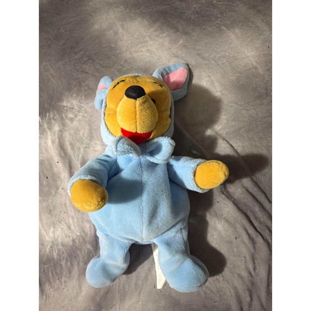 Plush Blue Bunny Costume Easter Sleeping Bear 9 inch VINTAGE